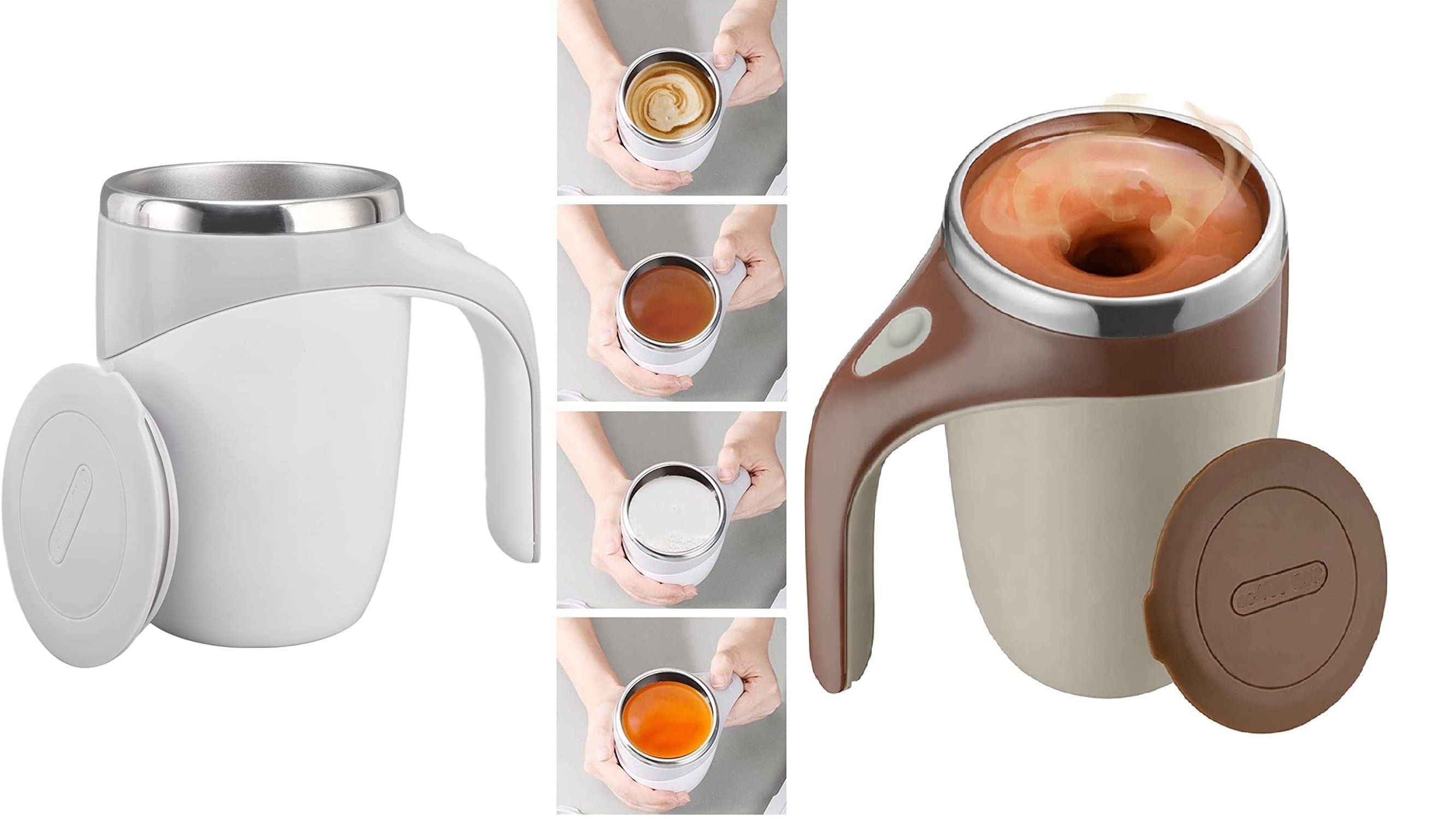 Maizoon Tazza automatica ricaricabile USB magnetica senza albero 304 in acciaio inossidabile tazza per caffè latte cacao e altre bevande 400 ml/14 oz