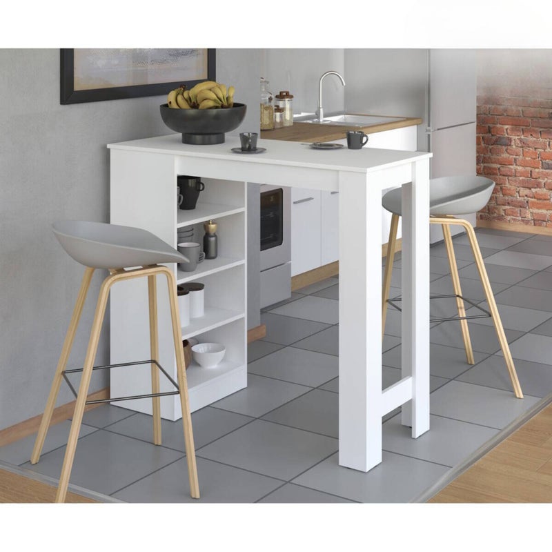 Wysoki Stół Kuchenny | Wykończone białą melaminą | Wymiary: 120 cm szerokość x 50 cm głębokość x 105 cm wysokość