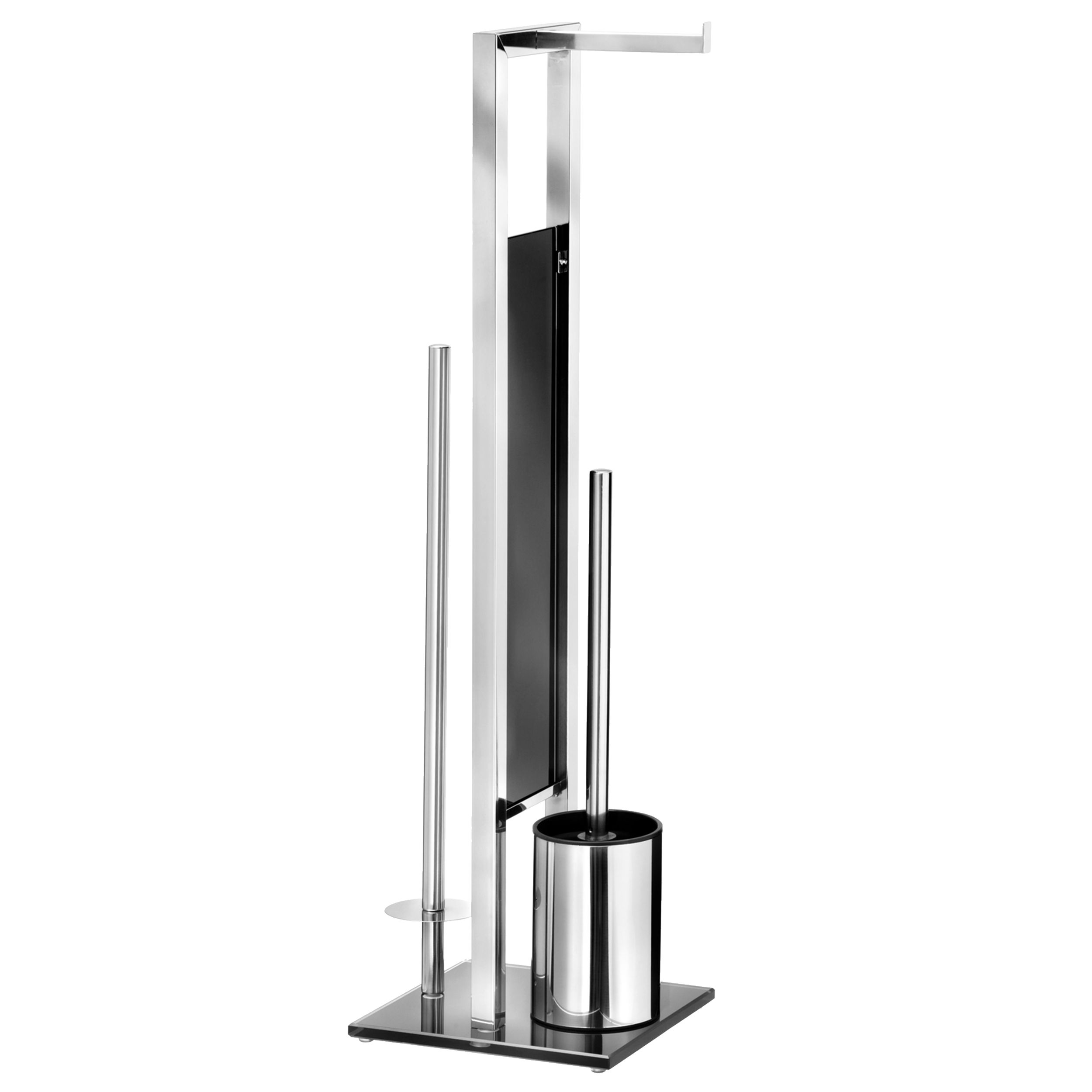 Accessoire Wc Porte Papier Toilette Design Avec Brosse WC - Inox (sans Perçage) Ensemble Toilette