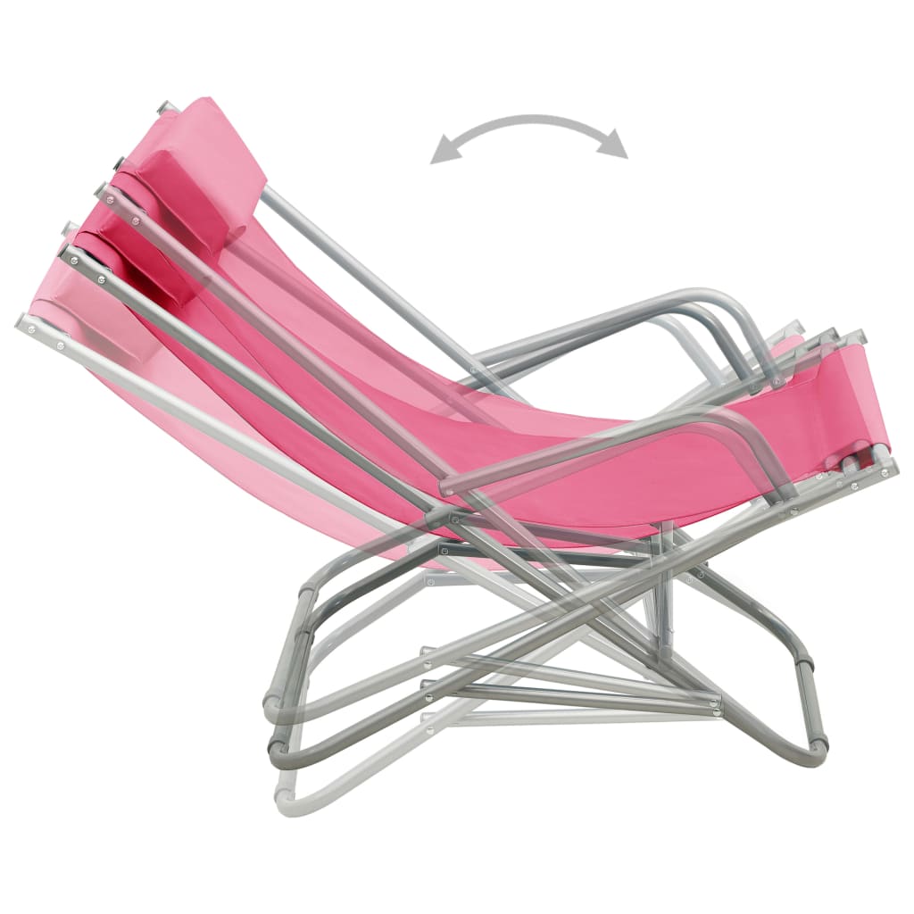 Chaises à bascule 2 unités en acier rose – ComfortXL - 5