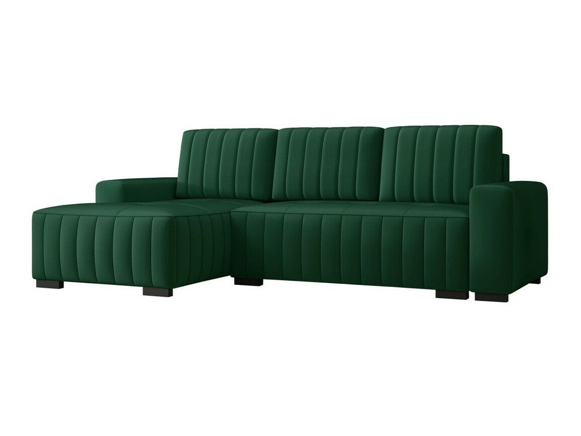 Sofá rinconero columbus 154, verde, función de descanso, caja de ropa de cama, 240x140x85cm