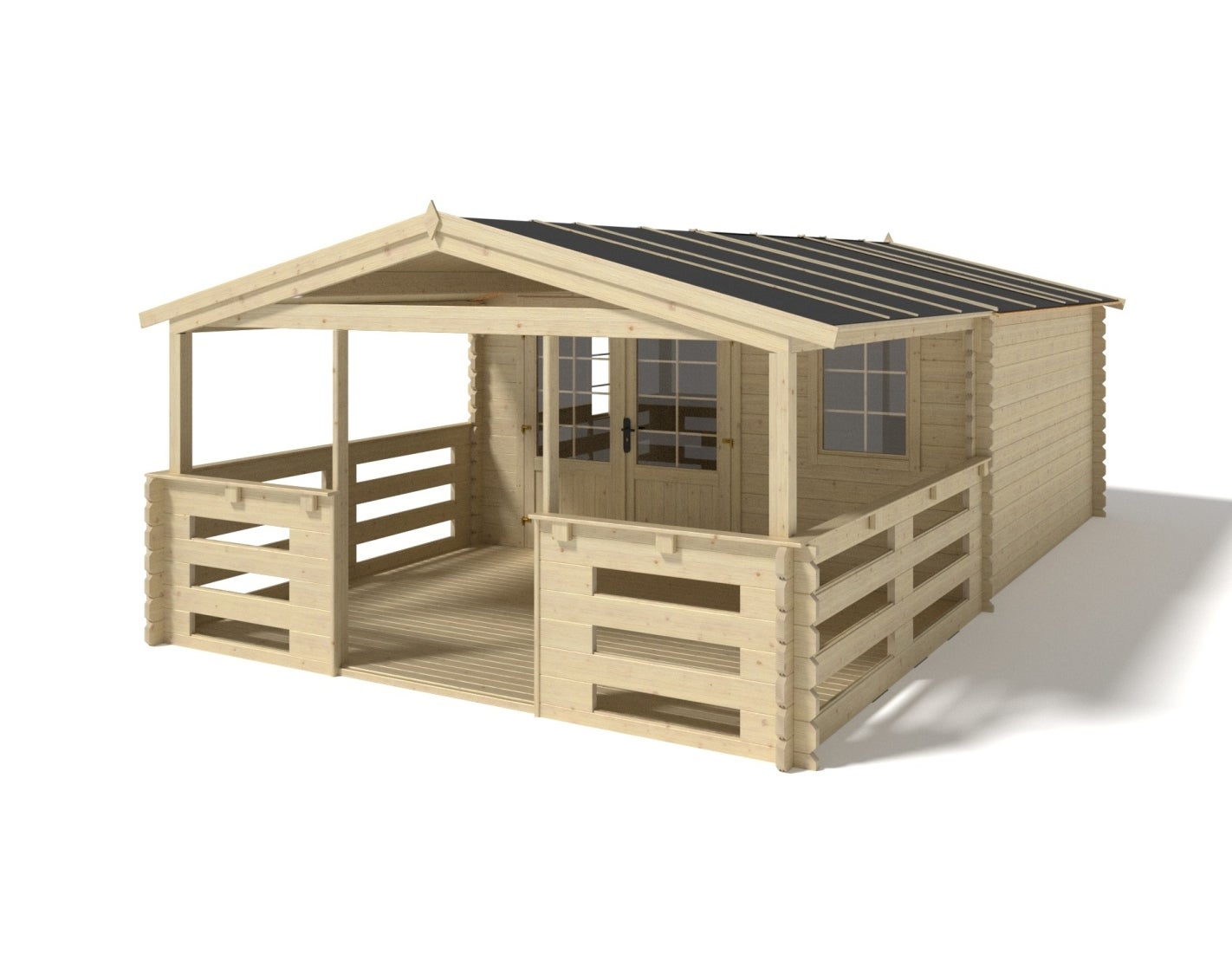 Domek ogrodowy ALTANKA - 4x4 m z tarasem 4x3m - 28 m2, drewniany, 1szt.