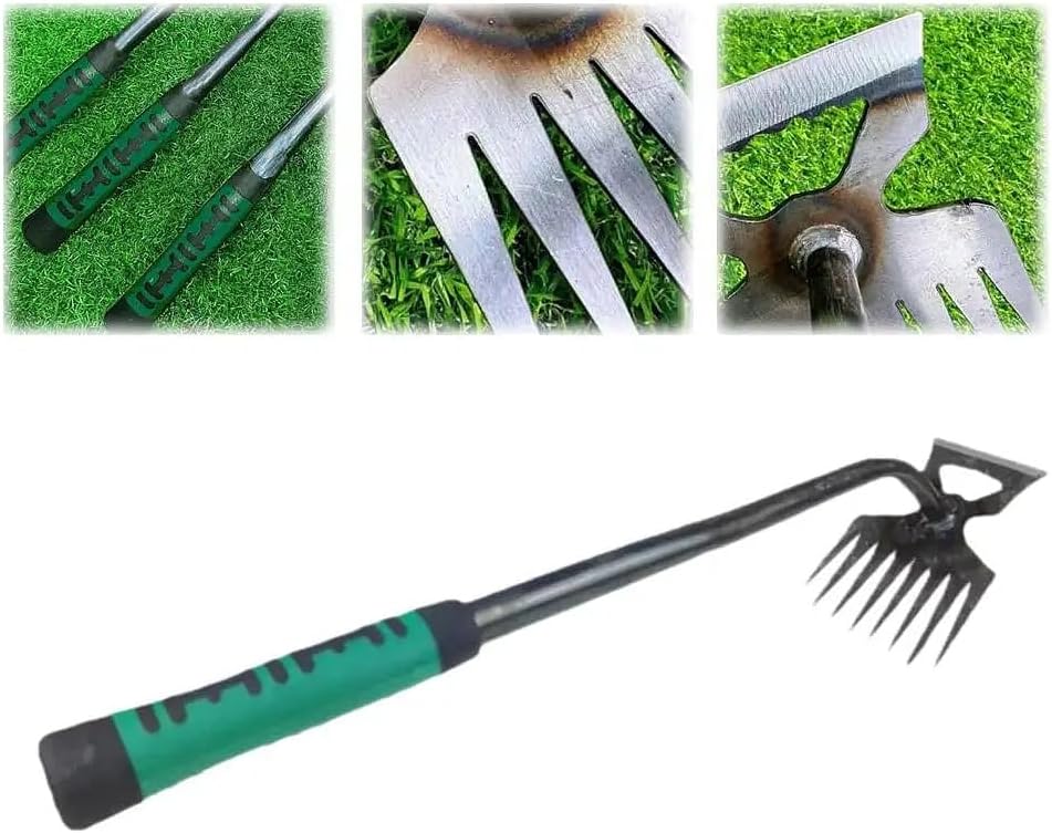 Désherbeur Manuel Arrache Pissenlit En Acier Inoxydable - Outil Jardinage 3 En 1 Long Manche
