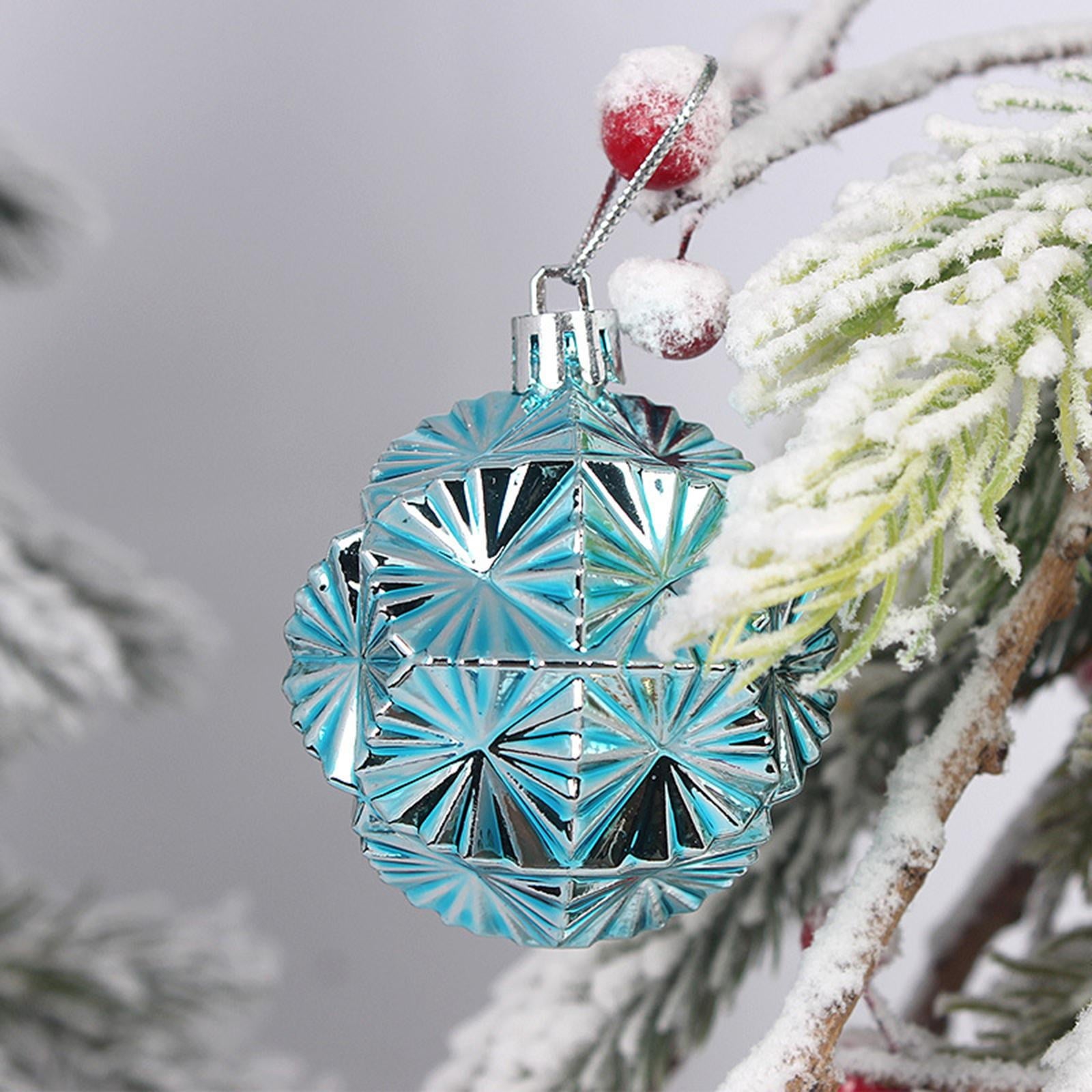44 peças enfeites de bola de natal, bolas suspensas de árvore de natal, enfeites de árvore de natal, azul branco rosa - 5