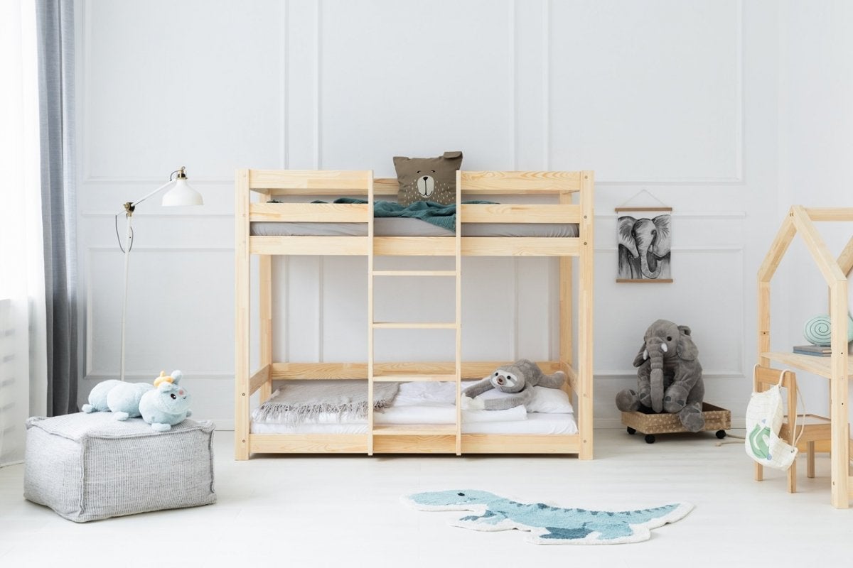 Lit Enfant Lit Superposé Bois 90 X 200 Cm- Lit Cabane Enfant Avec Toit