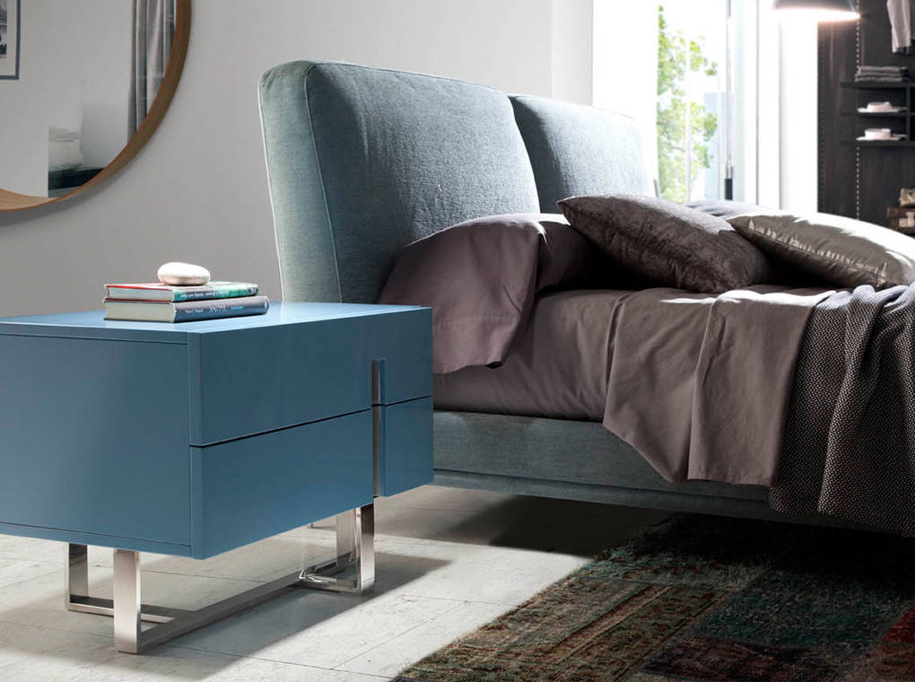 Table de chevet bois blanc et acier chromé 60 x 42 x 45 cm - 3