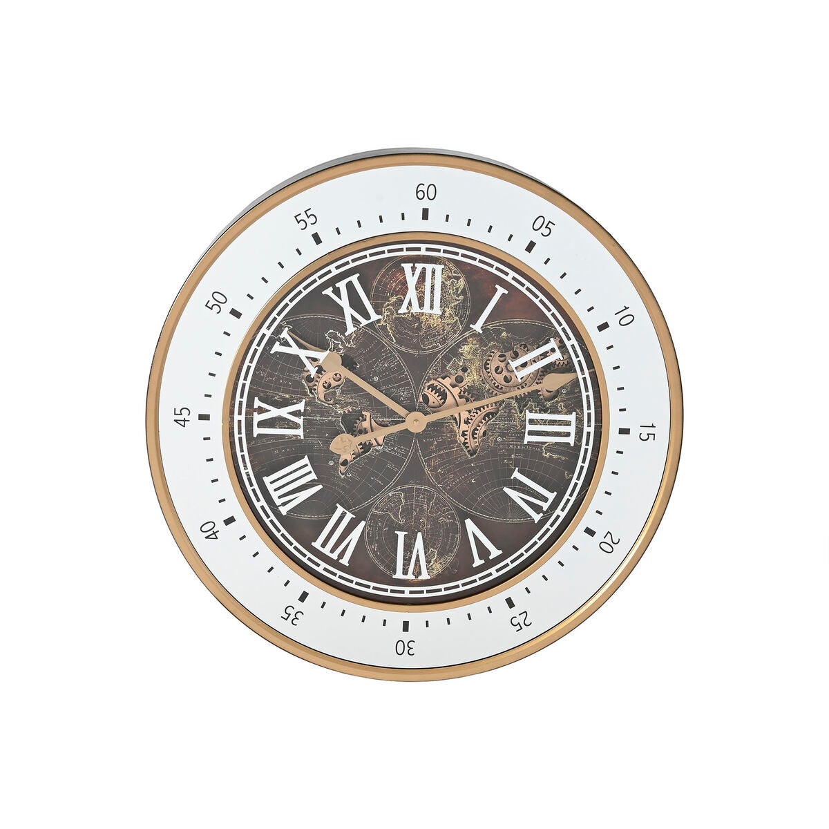 Horloge Murale Home Esprit Marron Dor Verre Fer X X Cm Leroy Merlin