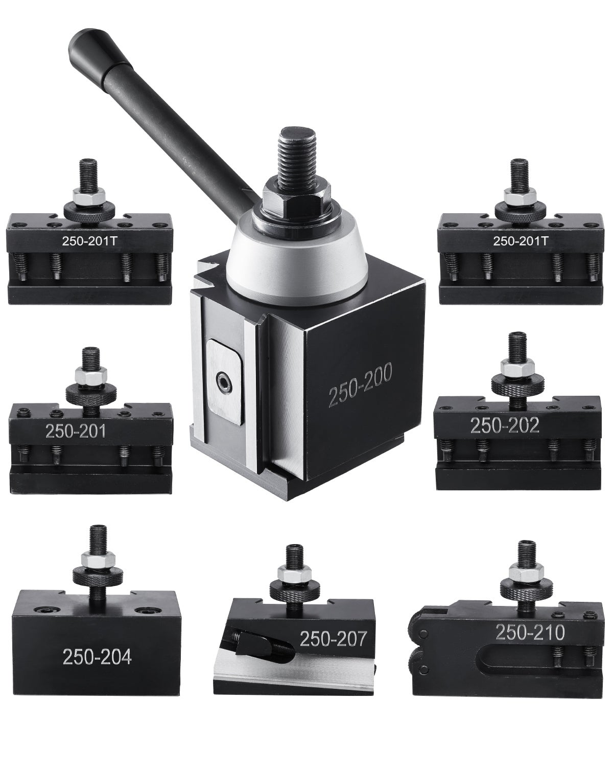 Uchwyt narzędziowy Quick Change 8-częściowy uchwyt stalowy 254-381 mm Tokarka VEVOR