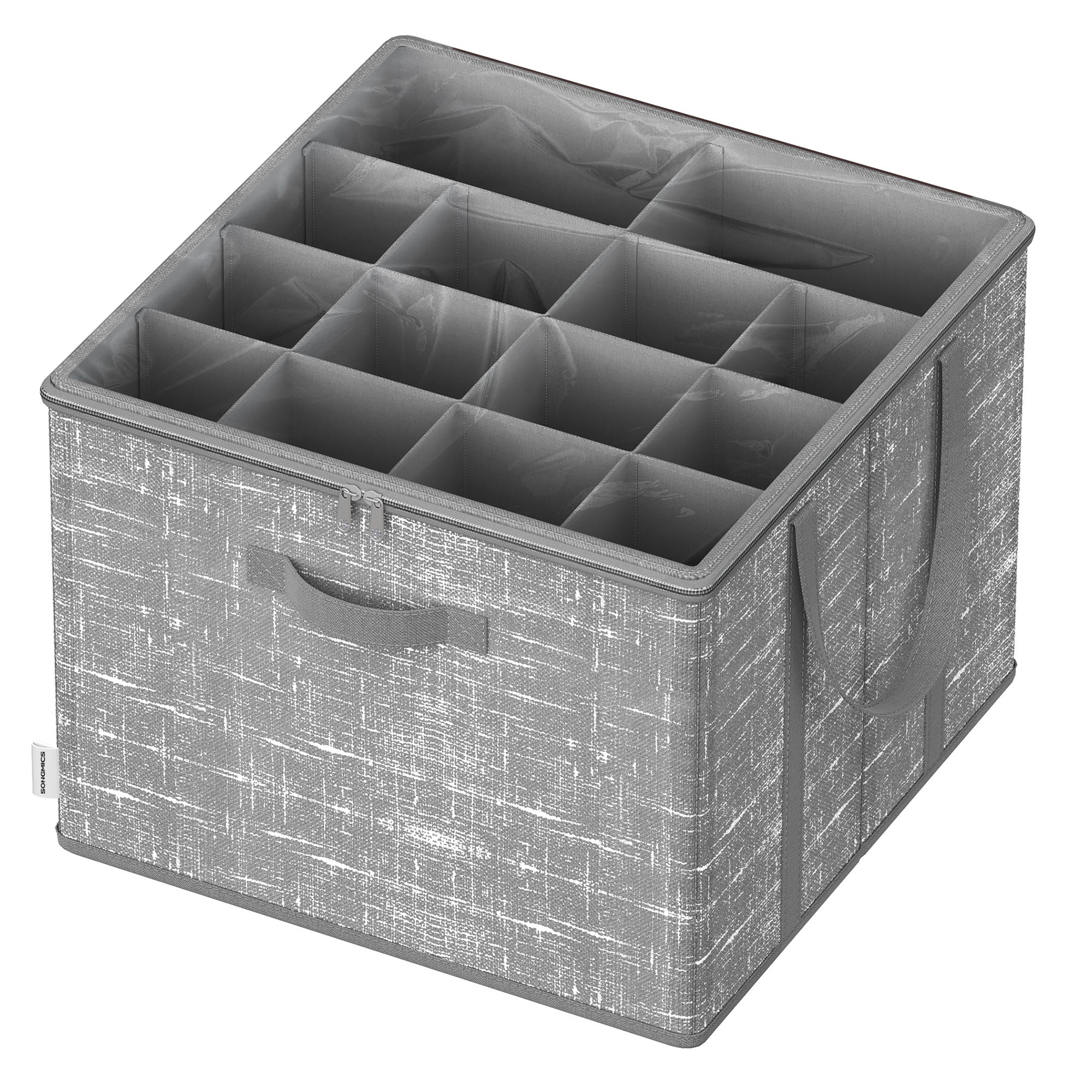 SONGMICS Organizer Scarpe, per 16 Paia, Scatola Contenitore Scarpe, Maniglie, con Coperchio Trasparente, Regolabile, per Armadio, Grigio Tortora LSP555G01 SONGMICS Organizer Scarpe, per 16 Paia, Scatola Contenitore Scarpe, Maniglie, con Coperchio Trasparente, Regolabile, per Armadio, Grigio Tortora LSP555G01