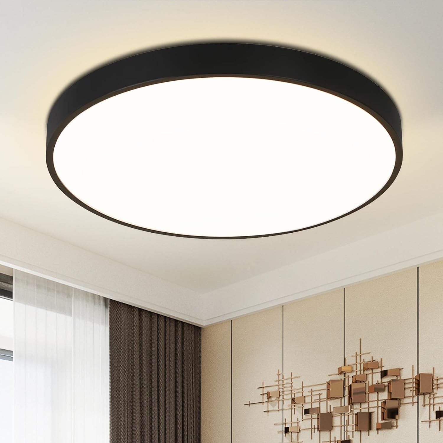 ZMH Nowoczesna lampa sufitowa LED do salonu IP44, lampa sufitowa do łazienki, kuchni, sypialni i korytarza