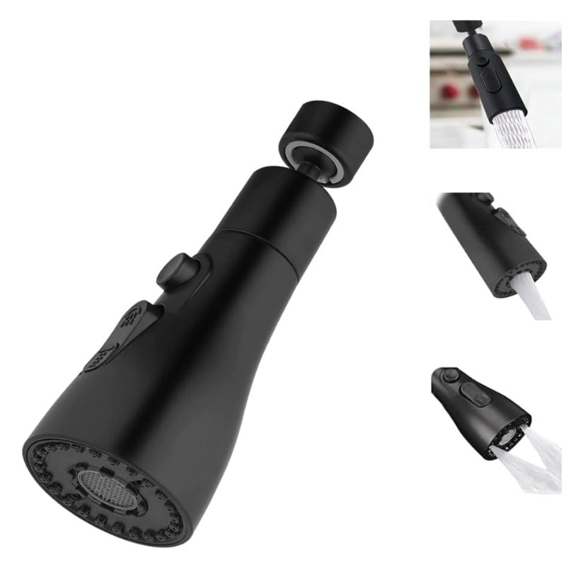 3-funkcyjna obrotowa wylewka kranu, kran z natryskiem, odpowiedni do kranów FM22, wylewka kranu (czarna)