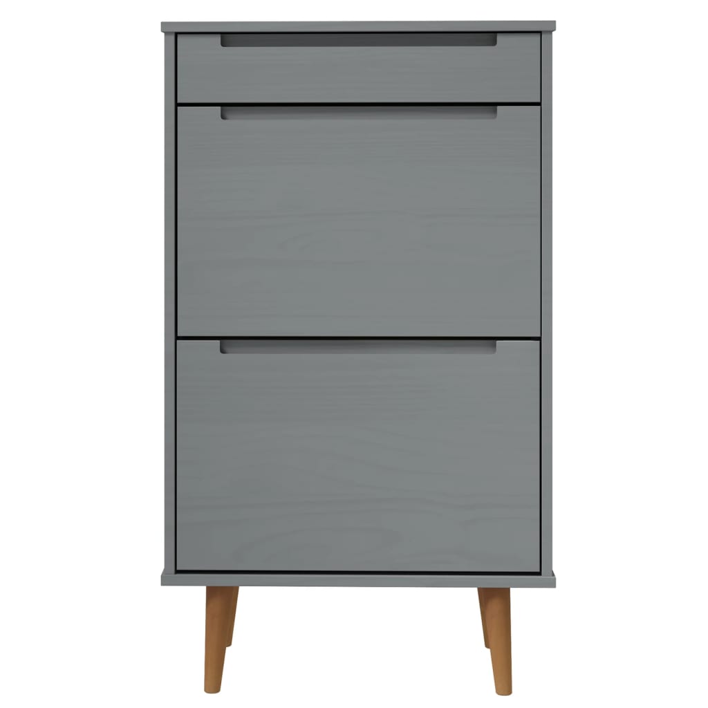 Maison Exclusive - Armoire à chaussures MOLDE Gris 59,5x35x103 cm Bois de pin - 4