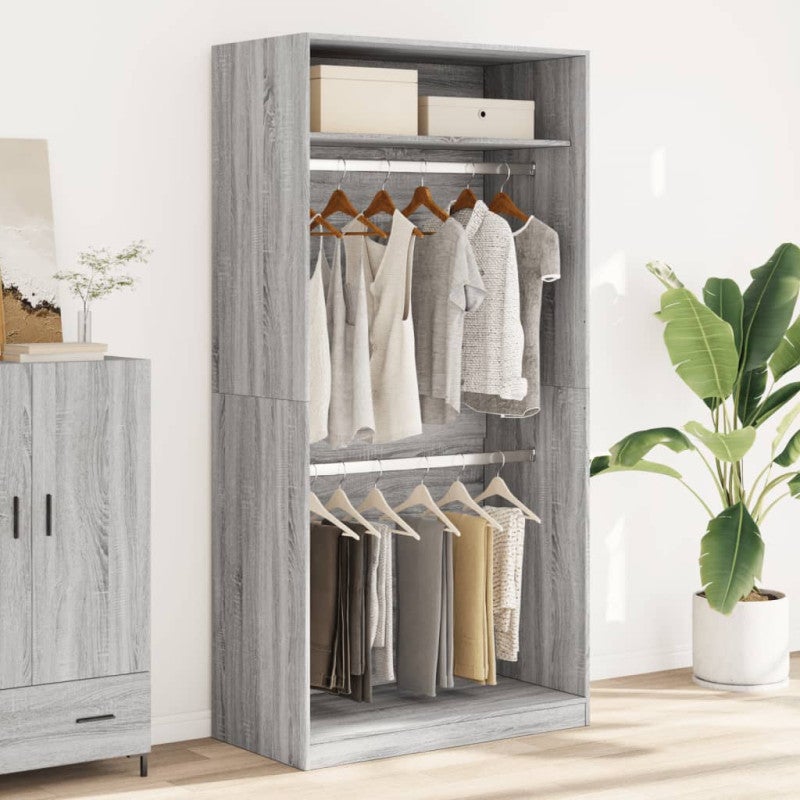Garde robe sonoma gris 100x50x200 cm bois d ingénierie - 3