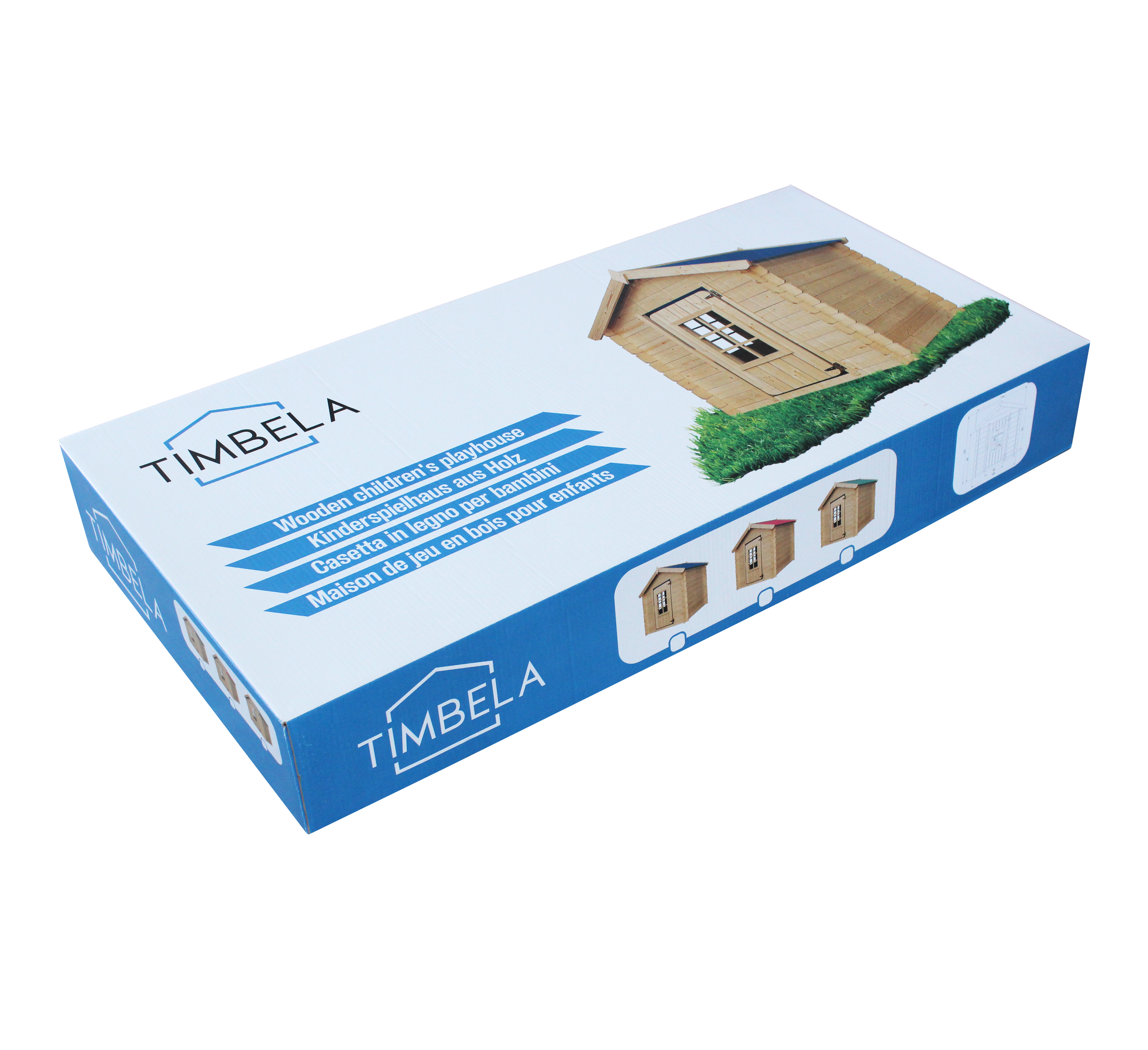 Maison en bois pour enfants -Toit vert- Maison de jeux pour l'extérieur 111x113xH121cm/0.9 m2 - maison jardin enfant exterieur bois Timbela M570Z-1 - 9