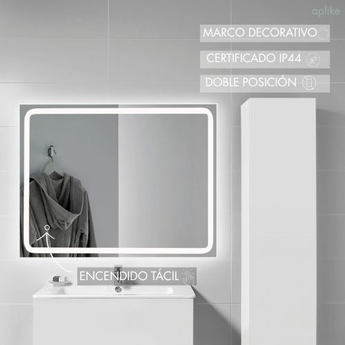 Espelho de Casa de Banho LED Tátil Retangular 70x80 cm MIA - Aplike - 2