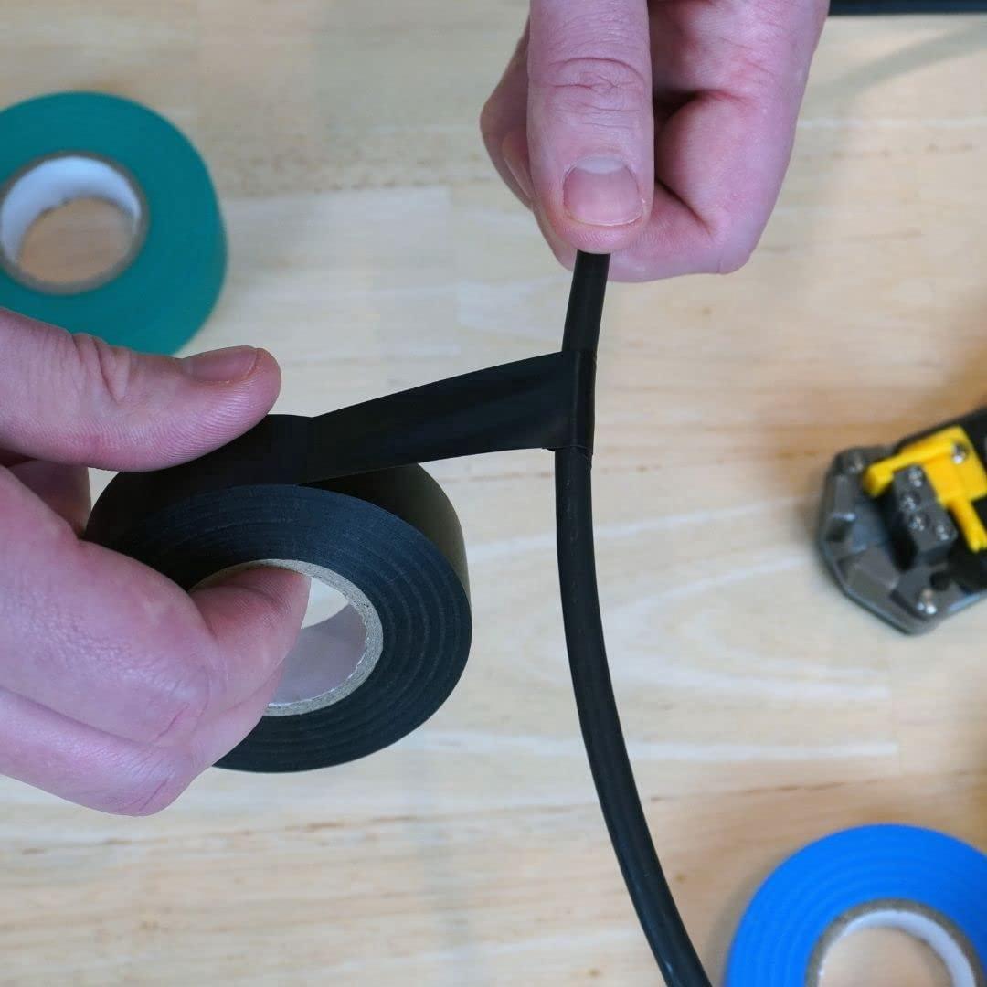 Nastro isolante elettrico nero - 17 mm x 10 m - resistente, autoadesivo - protegge, raggruppa e ripara i cavi - 1 rotolo - 5