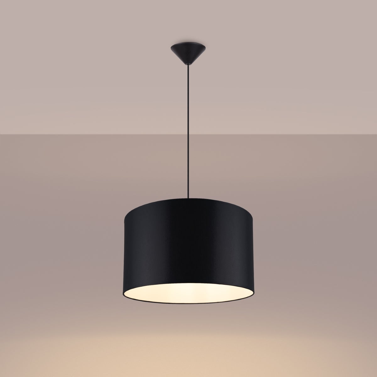 Lampa wisząca GLOXO 40 czarna LED 3000K - 40x40x88cm Sollux