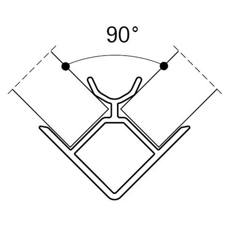 Jonction d'angle pvc 90° - Hauteur : 150 mm - VOLPATO - 2