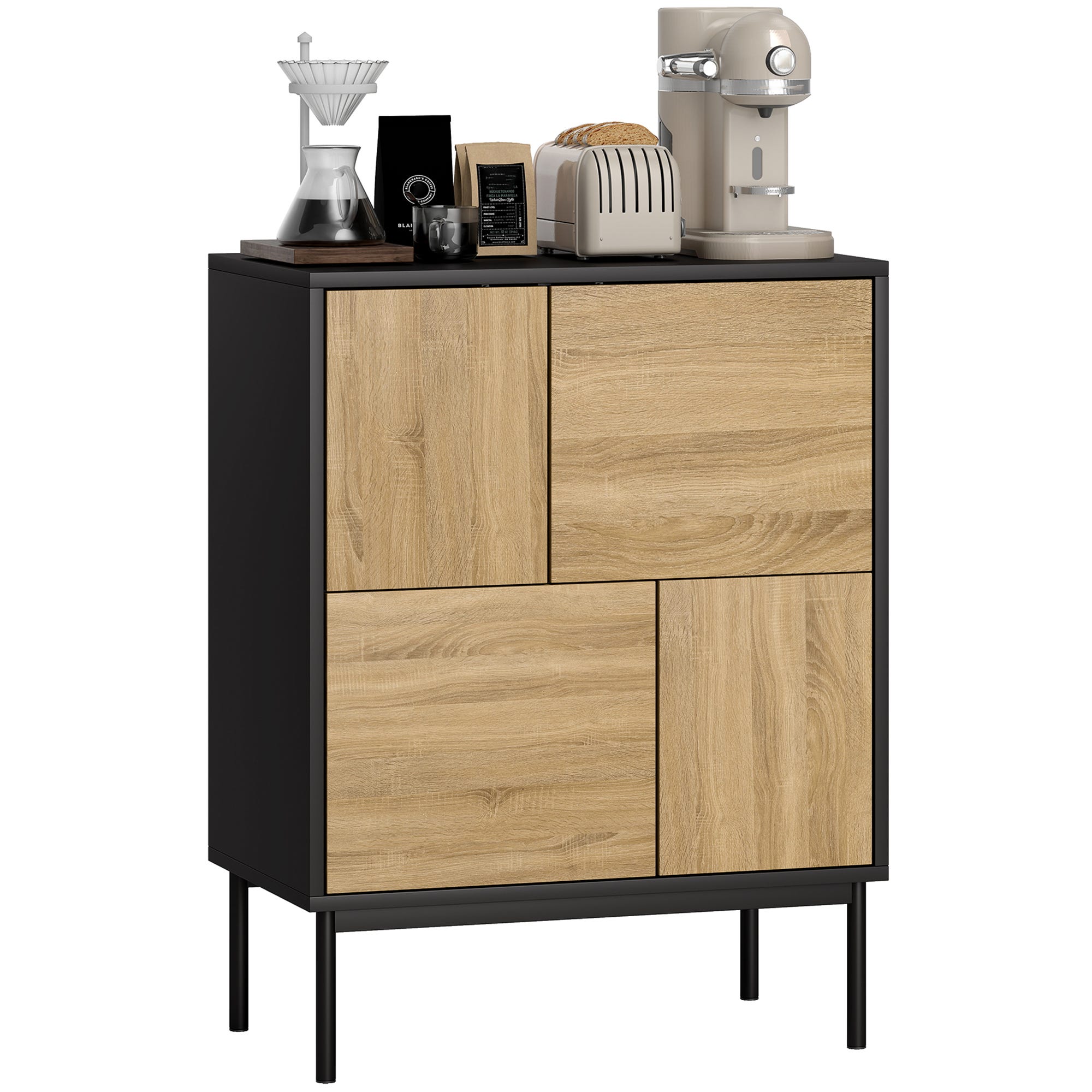 HOMCOM Buffet Salon Meuble de Rangement Armoire de Cuisine avec Portes HOMCOM Buffet Salon Meuble de Rangement Armoire de Cuisine avec Portes