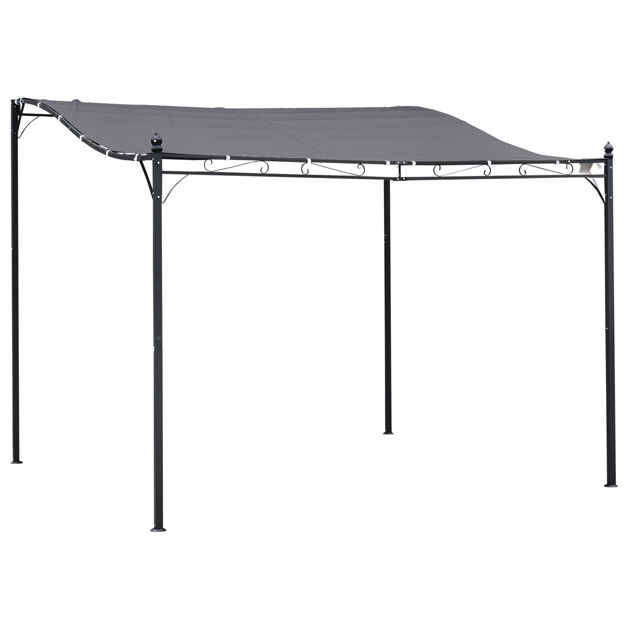 Pergola ogrodowa 3x3m z markizą i 16 otworami drenażowymi na taras, wytrzymały metal i poliester 180 g/m², kolor szary