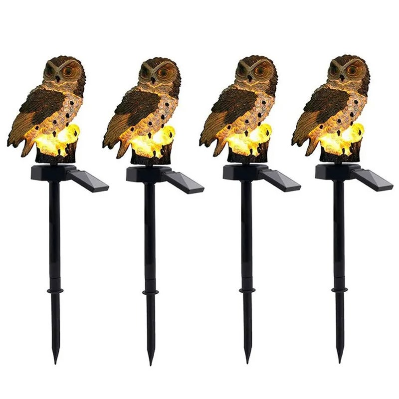 4 sztuki zasilane energią słoneczną światło LED ścieżka ogrodowa dziedziniec trawnik sowa zwierzęca lampa ozdobna