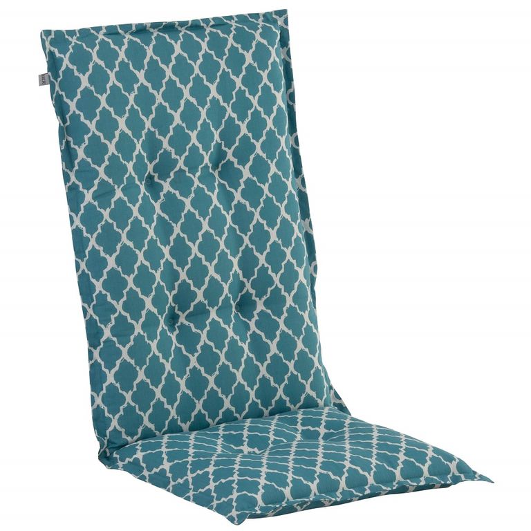 Poduszka na fotel ogrodowy Malezja Hoch 117 x 50 cm niebieski/biały PATIO