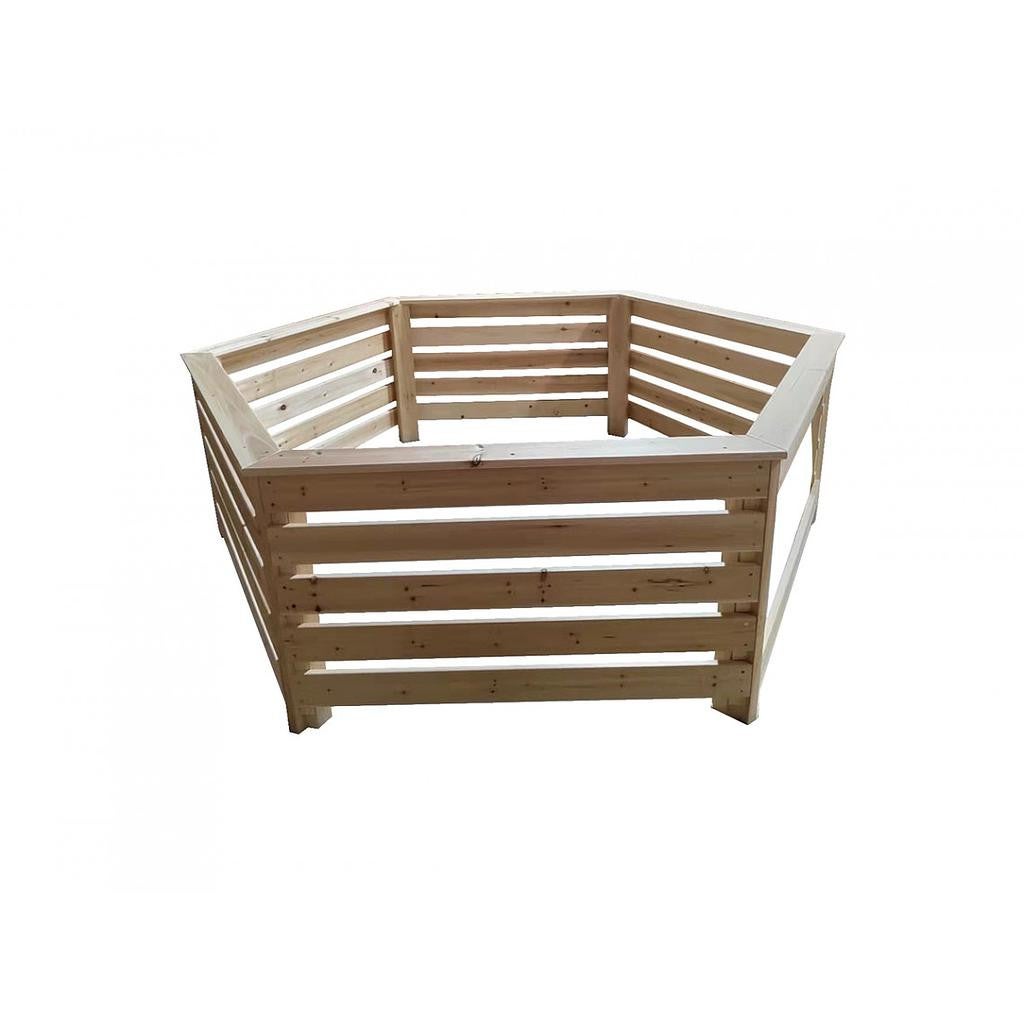 Habillage Habrita Foresta Hab Bn Bois Hexagonal Pour Spas Et Piscines Gonflables X