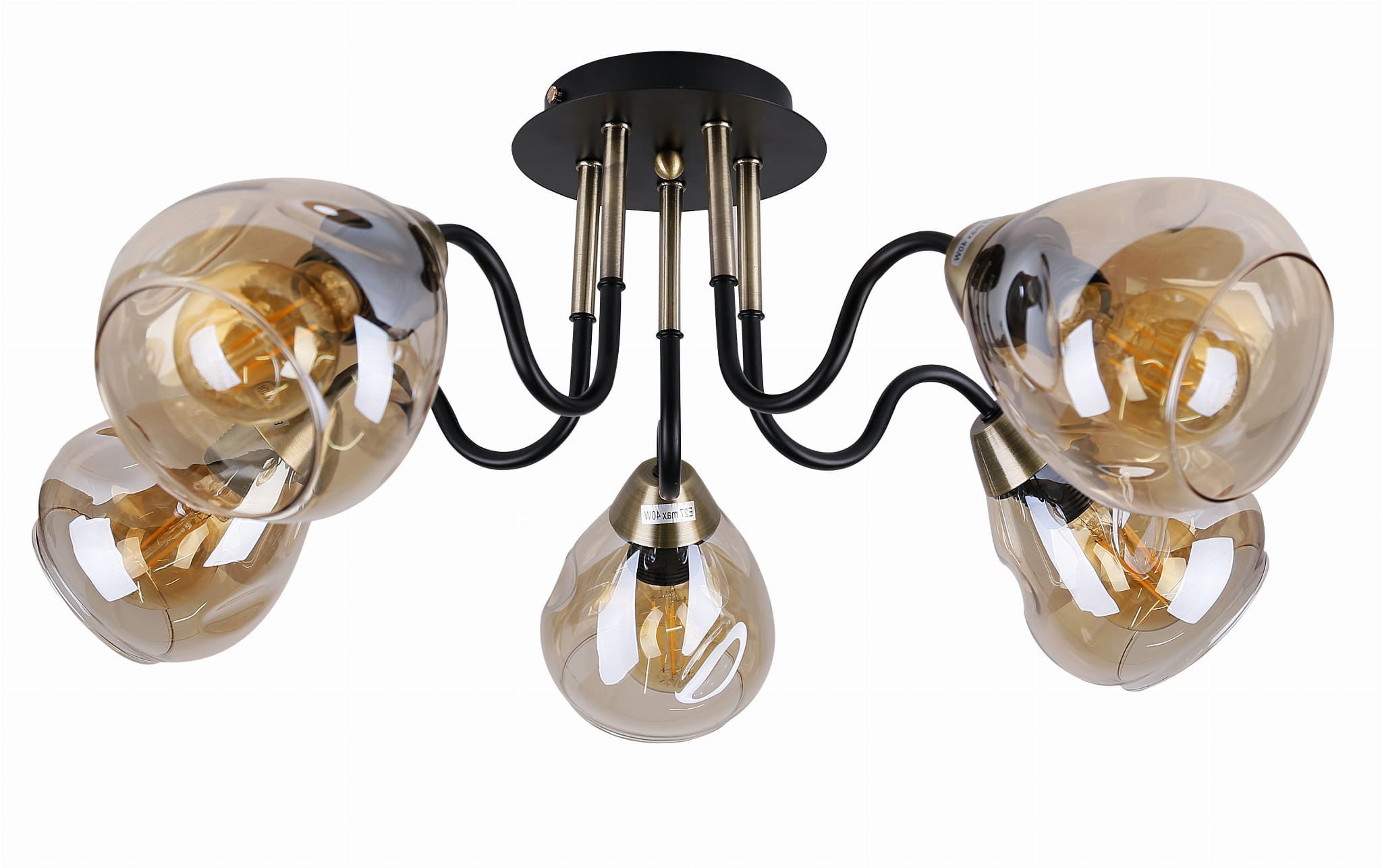 Lampa wisząca Unica czarno-złota 5xE27x40W wym: 26 x 64 x 64 cm metal Candellux
