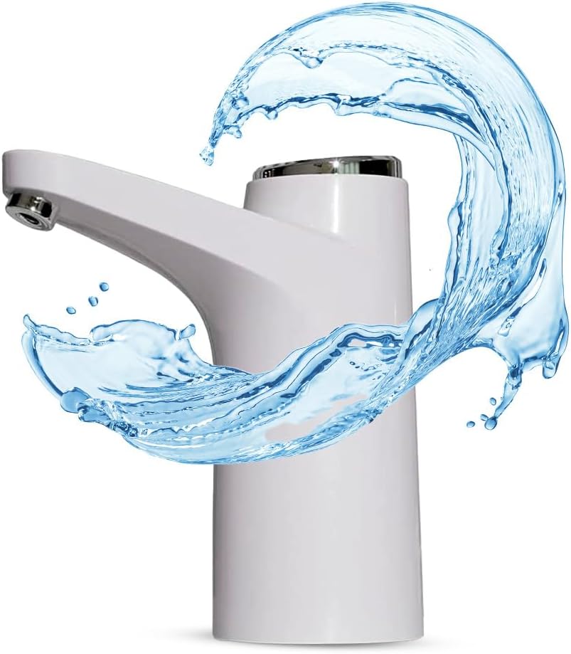 Automatyczny dozownik wody butelkowanej - Pompa elektryczna - Ładowarka USB - Tryb dozowania mierzonego i ciągłego, Biały