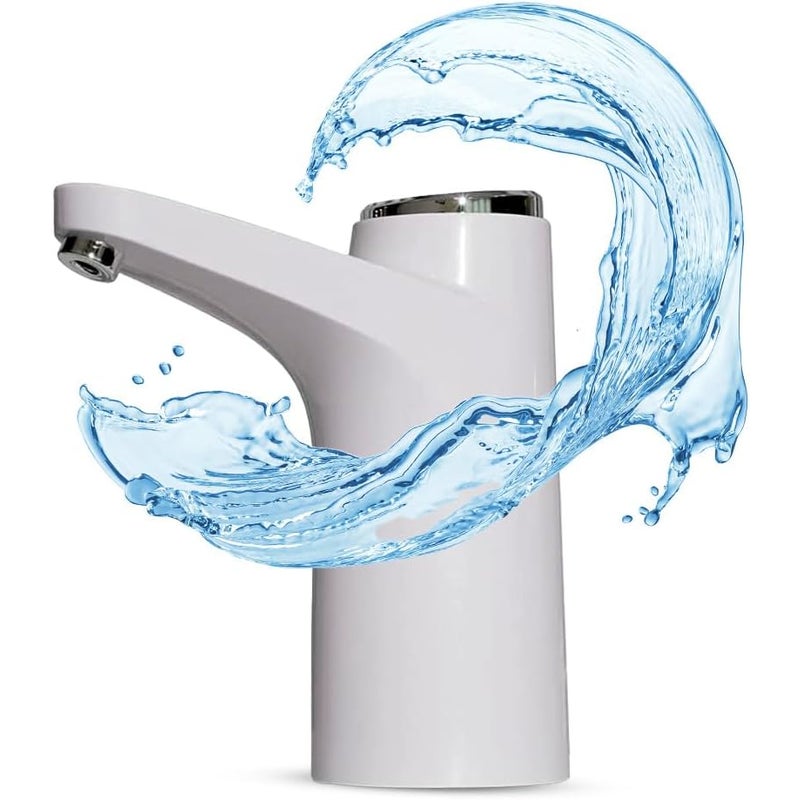 Automatyczny dozownik wody butelkowanej - Pompa etryczna - Ładowarka USB - Tryb dozowania mierzonego i ciągłego, Biały