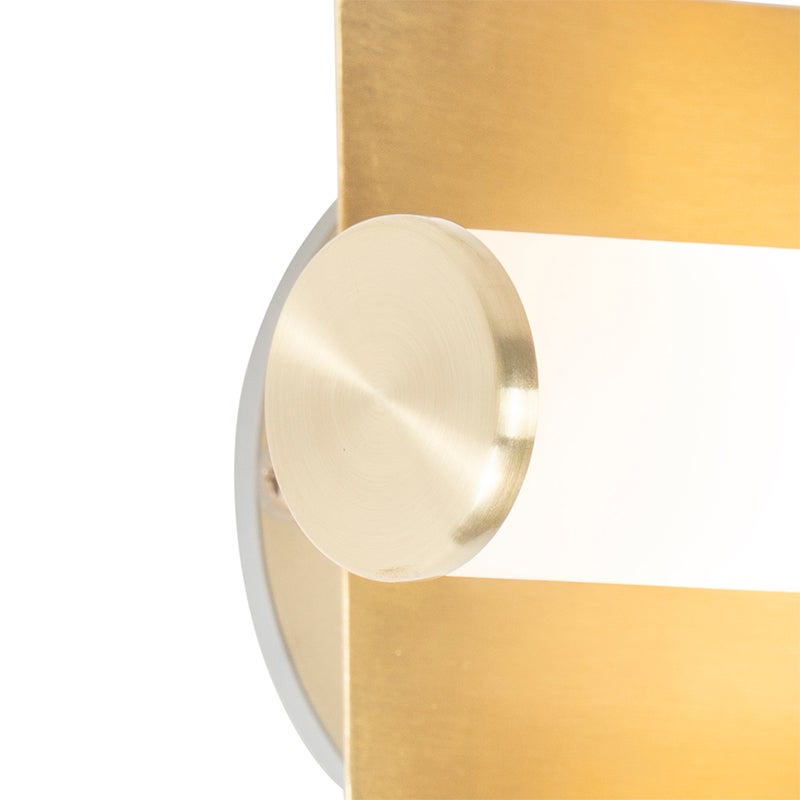 Qazqa moderne applique murale - Bath - doré/laiton, max. 28w, g9, à 2 lumières, 22.3cm, IP44, idéal pour la salle de bains - 6