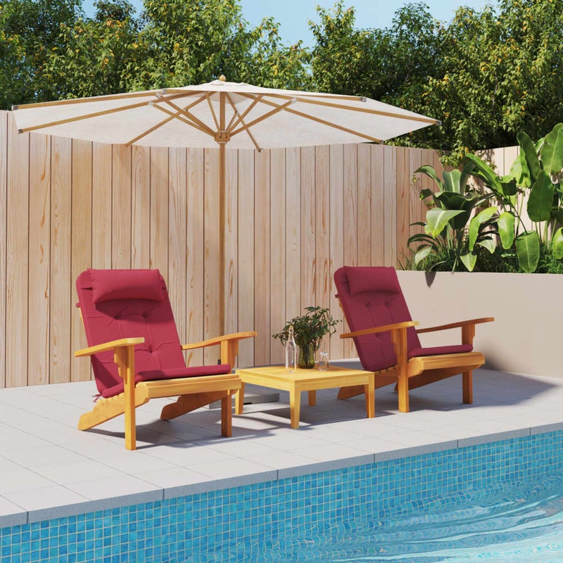 Poduszki na krzesła Adirondack, 2 szt., winna czerwień, Oxford vidaXL