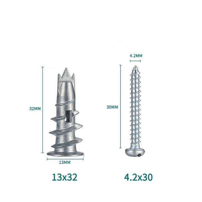 Tasselli Per Cartongesso 20 Pezzi - Con Viti, Autofilettanti, In Lega Di Zinco - Foto 2