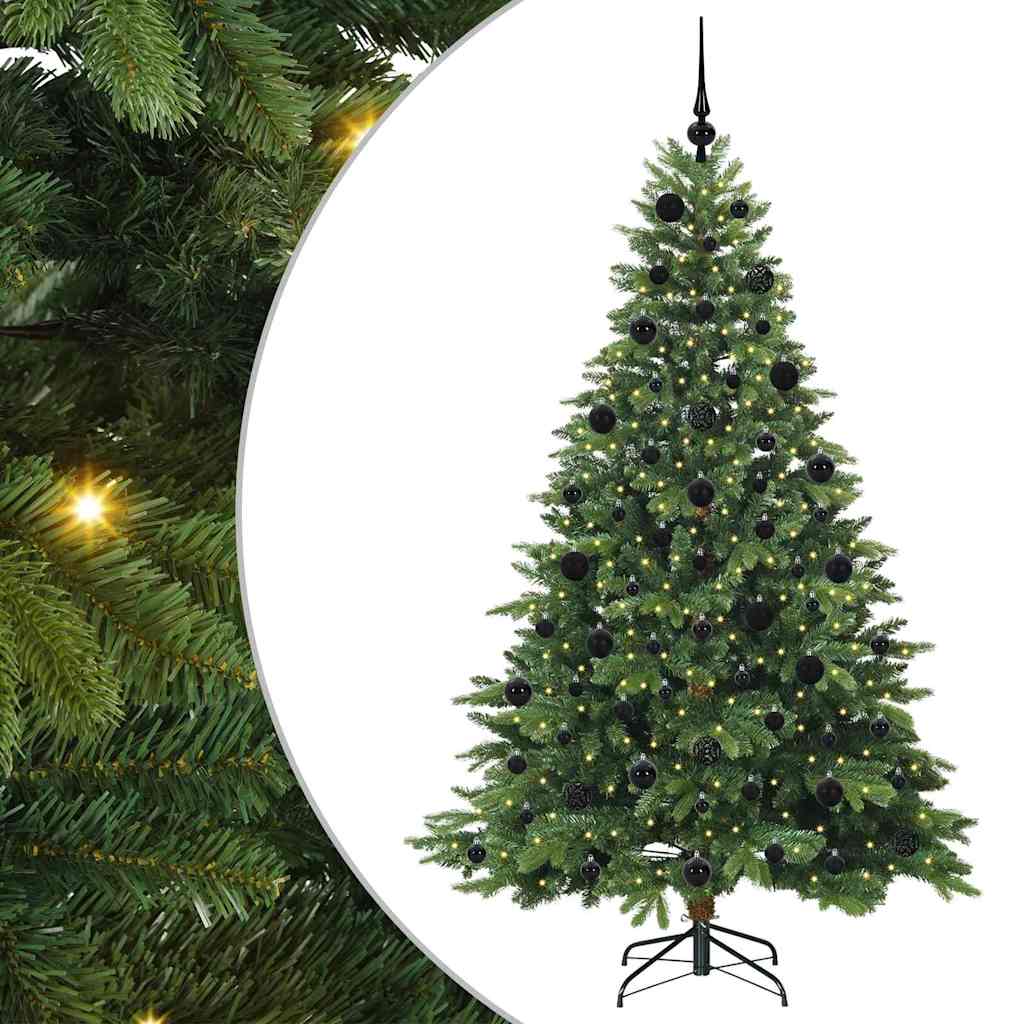 Sztuczna choinka z 300 diodami LED Zielony 210 cm PE i PVC