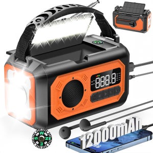 Radio a Manovella Emergenza 5000 Mah Ricaricabile Solare