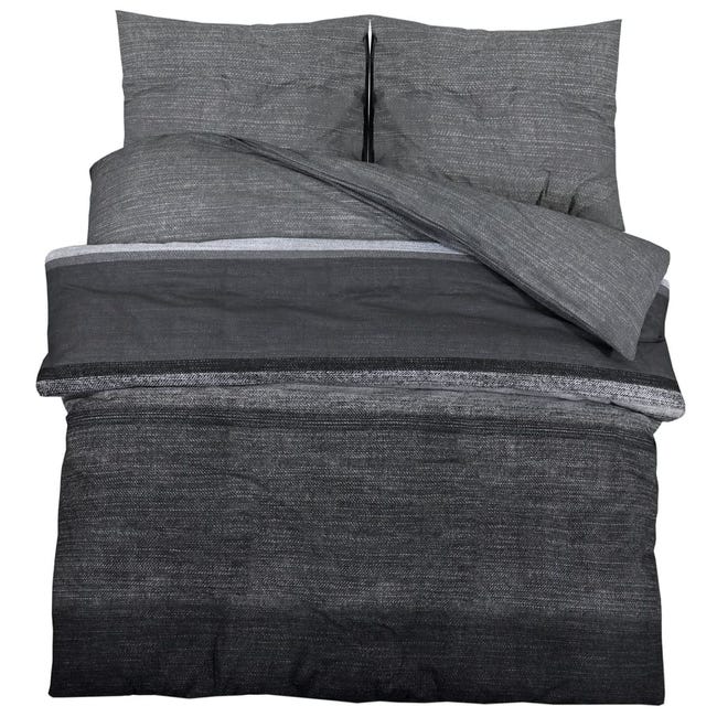Merryword Set di biancheria da letto con volant e frange in macramè, grigio crema e grigio Merryword Set di biancheria da letto con volant e frange in macramè, grigio crema e grigio