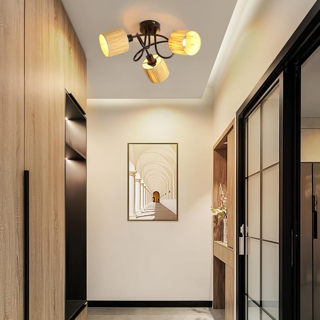 ZMH Faretto da soffitto a 3 luci E14 Nero Naturale Lampada da soffitto Carta Soggiorno | Leroy Merlin ZMH Faretto da soffitto a 3 luci E14 Nero Naturale Lampada da soffitto Carta Soggiorno | Leroy Merlin