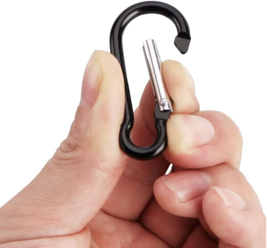 100 Pièces Mousqueton en Alliage d'aluminium Noir, Mini Mousqueton Porte-clés, pour Le Camping, la Randonnée, la Pêche - 4