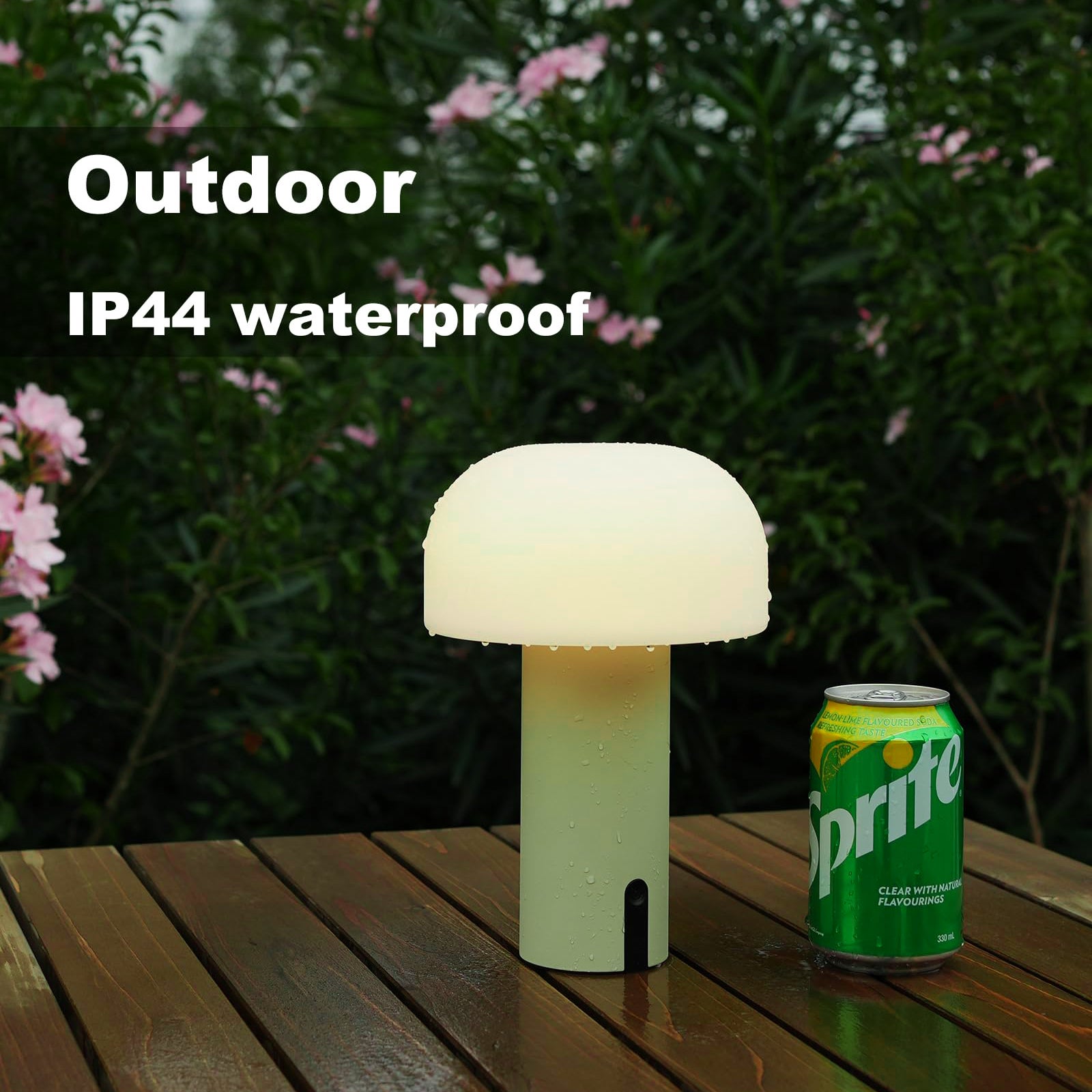 Lampe de Table champignon d'extérieur, étanche, sans fil, Rechargeable, lampe de bureau LED avec chargement USB, veilleuse à intensité variable - 7