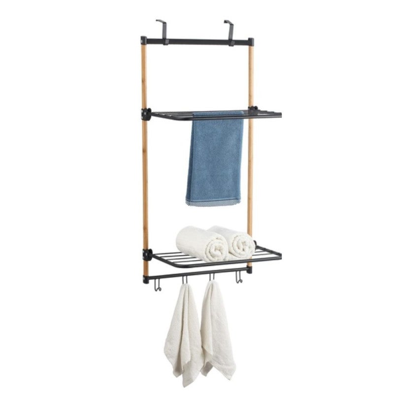 MSV étendoir à linge de porte ZOE Bambou Noir - 3