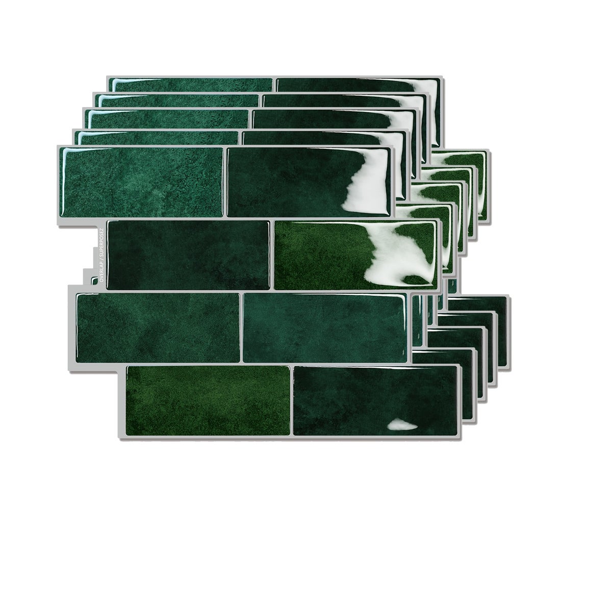 Jeedeson Lot De 10 Feuilles De Carreaux Muraux Autocollants Pour Dosseret De Cuisine Et Salle De Bain Blanc Argenté 30,5 X 30,5 Cm