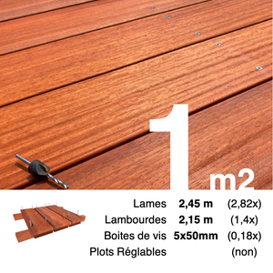 plancher de terrasse en padouk b-fix classic (21 x 142 mm