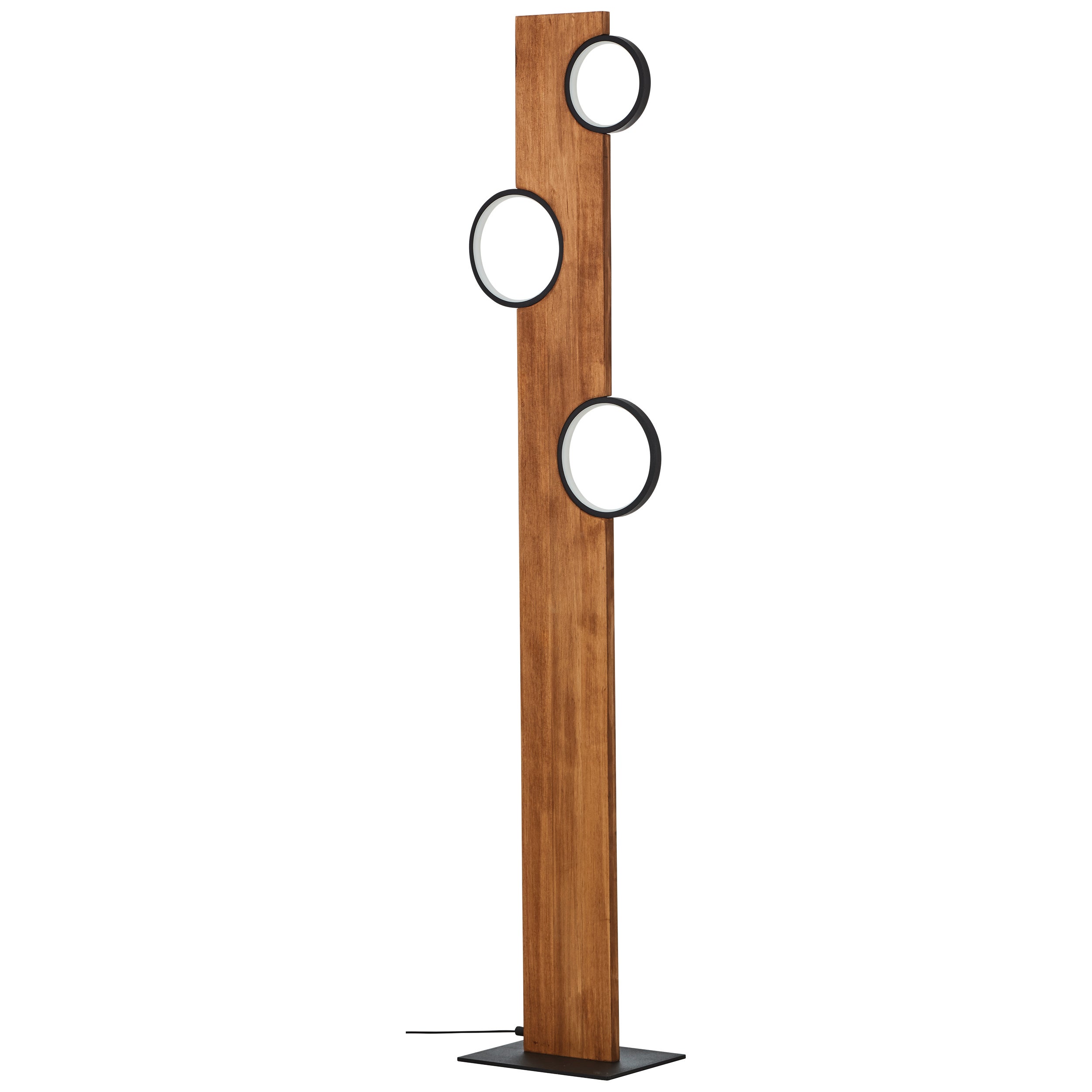 Brilliant Lamp Cheesy 140cm lampa podłogowa LED matowa czarna/brązowa drewno 20W zintegrowana dioda LED - 4