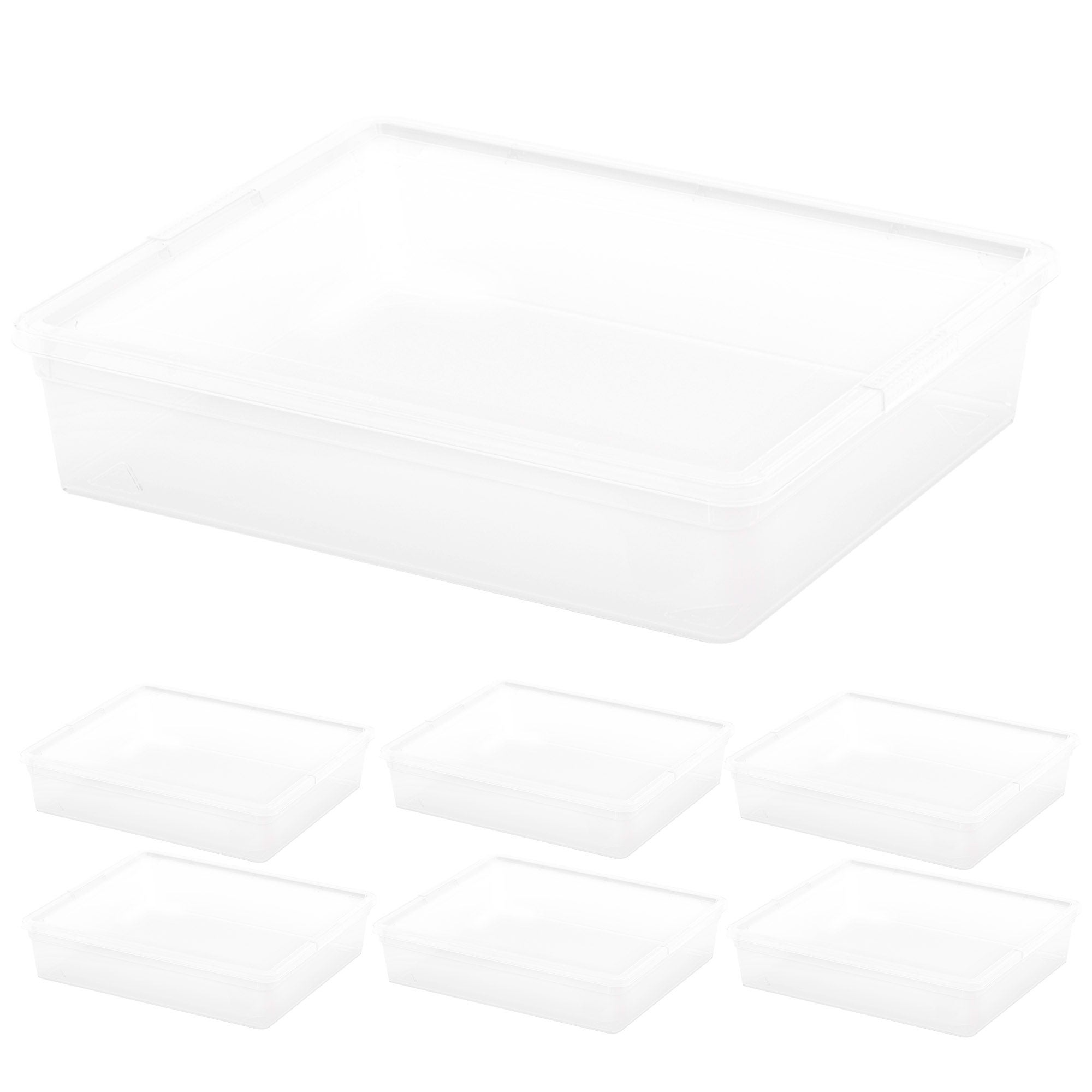 Curver pack 7 cajas de almacenaje con tapa c-box 9l transparente