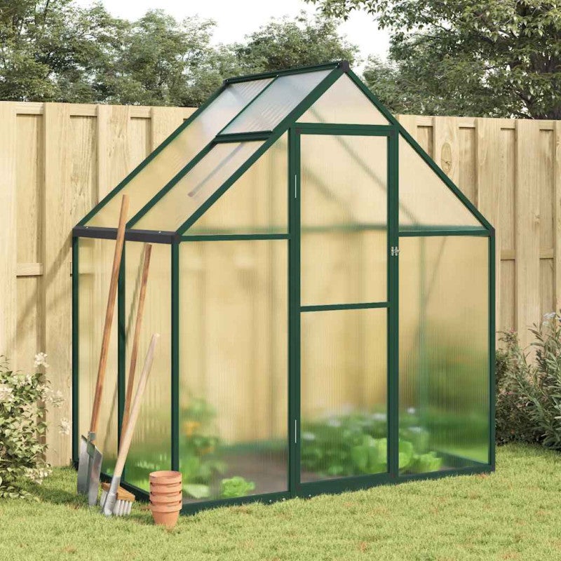 Serre avec cadre de base vert 169x114x195 cm aluminium | Leroy Merlin