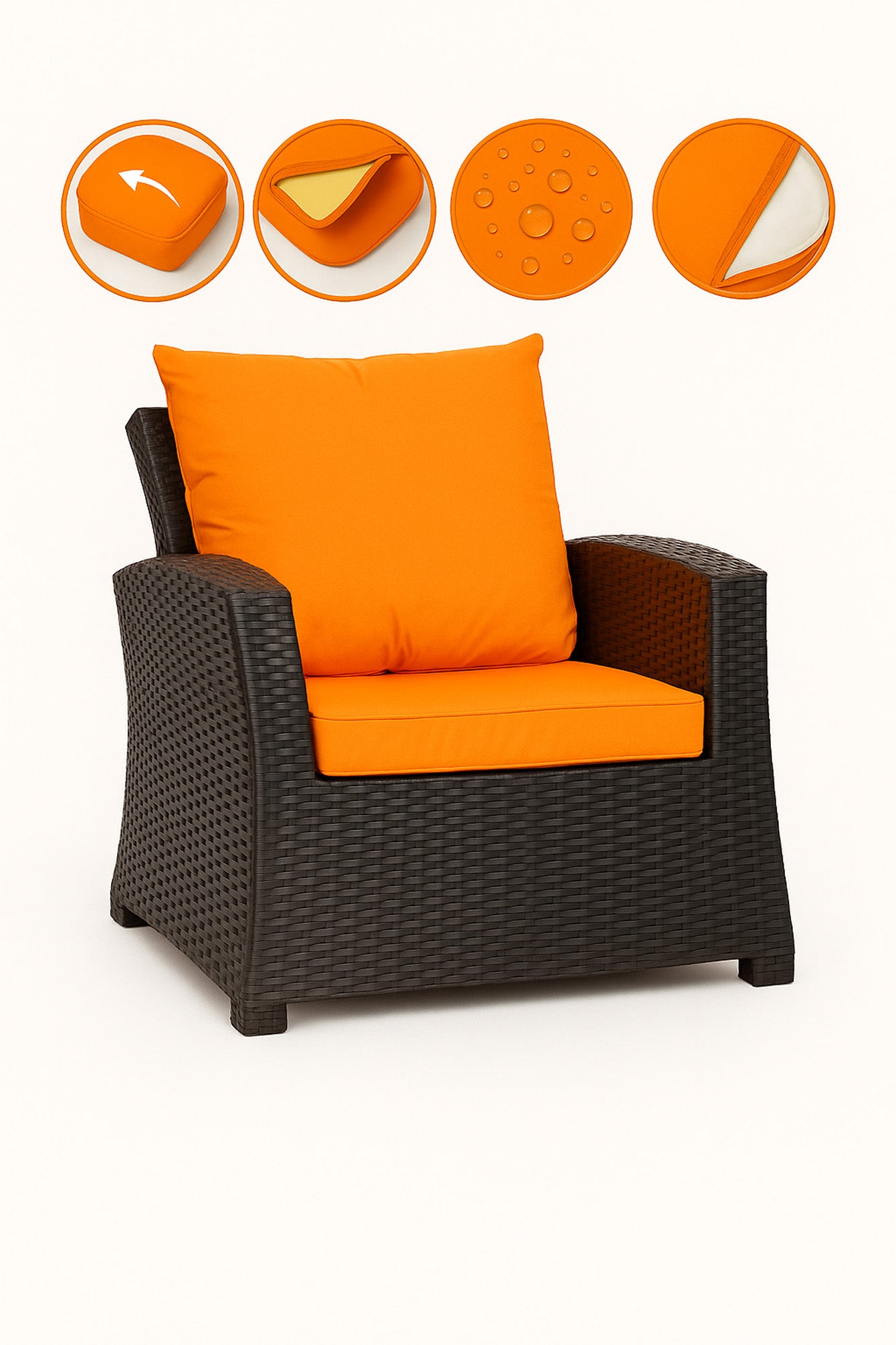 Coussin En Rotin Imperméable à Suspendre Pour Chaise En Forme D'œuf