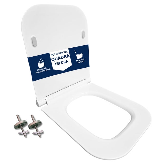 Idrotop Copriwater - Copriwater Per Esedra Bull Come Originale Termoindurente Bianco Cerniera Inox Normale O Rallentata Soft Close Cerniera Chiusura Normale 4003 10103 4522