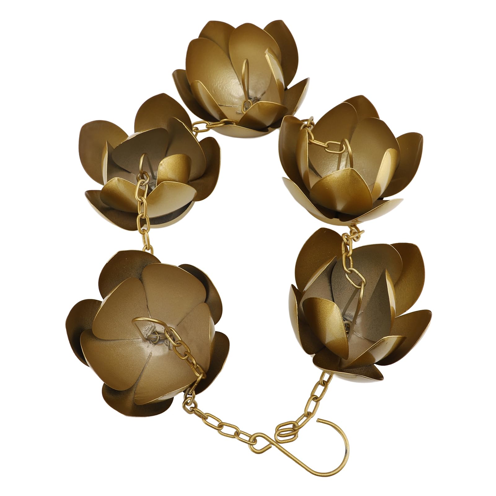 ŁAŃCUCH DESZCZOWY KWIAT ZŁOTA GALWANIZOWANA ŻELAZNA LINKA DO ZBIERANIA WODY DESZCZOWEJ ŁATWY INSTALACJI REGULOWANA DŁUGOŚĆ ELEGANCKI DESIGN DEKORACJA