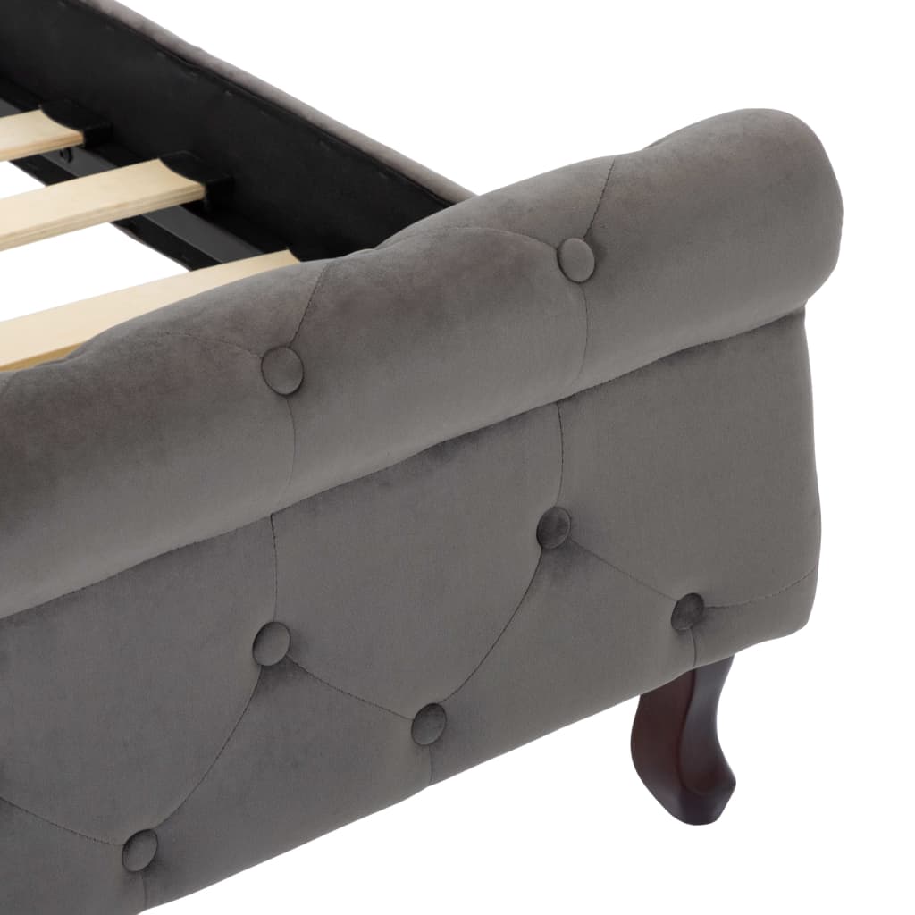 Maison Exclusive - Estrutura de cama 200x200 cm veludo cinzento - 6