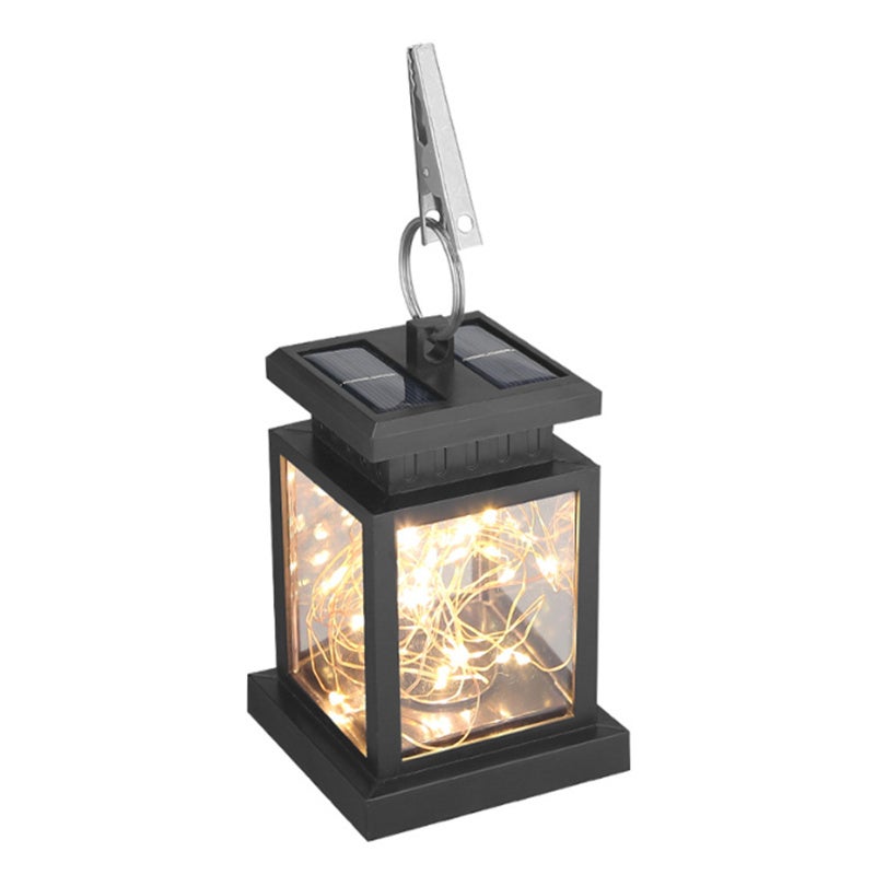 Dekoracyjna solarna lampa zewnętrzna LED - Wodoodporna i nierdzewna obudowa, 30 niskonapięciowych żarówek LED - 9*9*22 cm